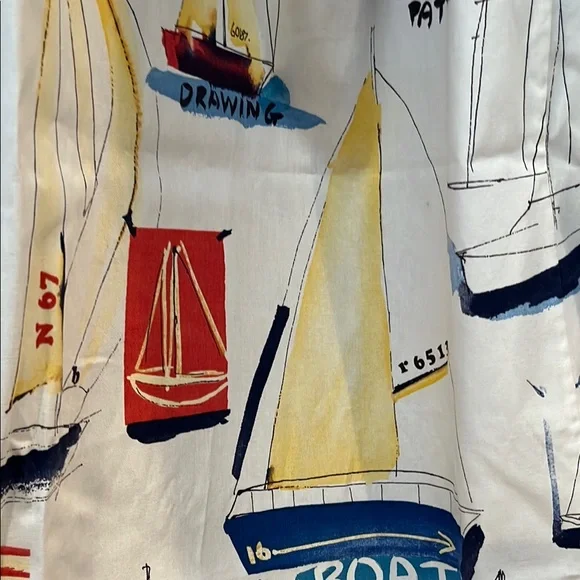 Nautical sailboat Americana boating shower curtain cotton - Picture 5 of 9